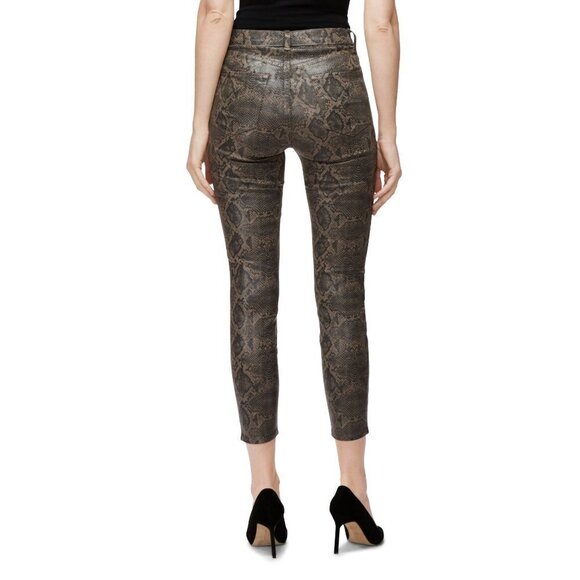 NWT J Brand brown & black snakeskin boa high rise cropped skinny coated jeans - Picture 9 of 15
